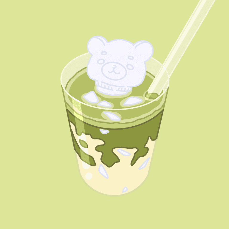 Icon für Kategorie Matcha-Getränke – Illustration eines Iced Matcha Latte